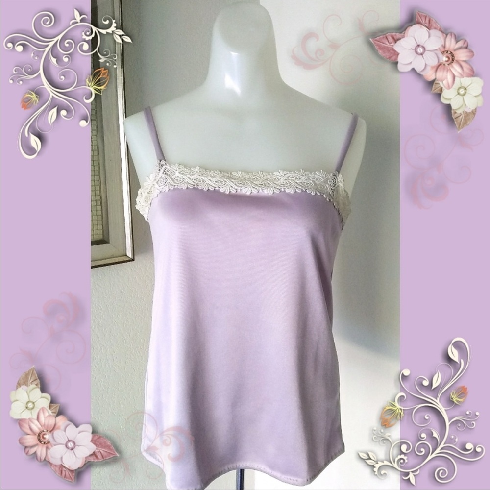 1979 Handmade Lilac Purple Lace Dainty Camisole Tank Top